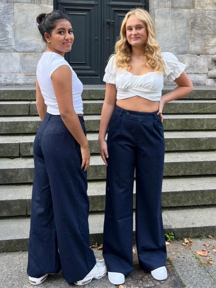 Amalia striped pants - navy