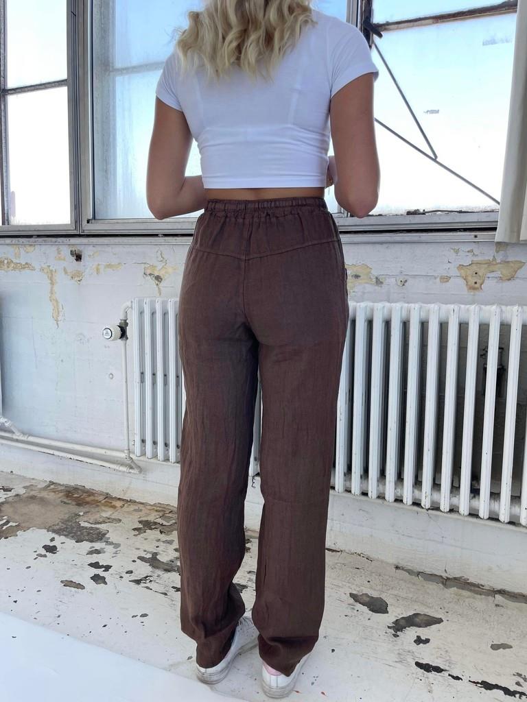 Aino linen pants - brown