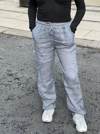 Aino linen pants -  grey