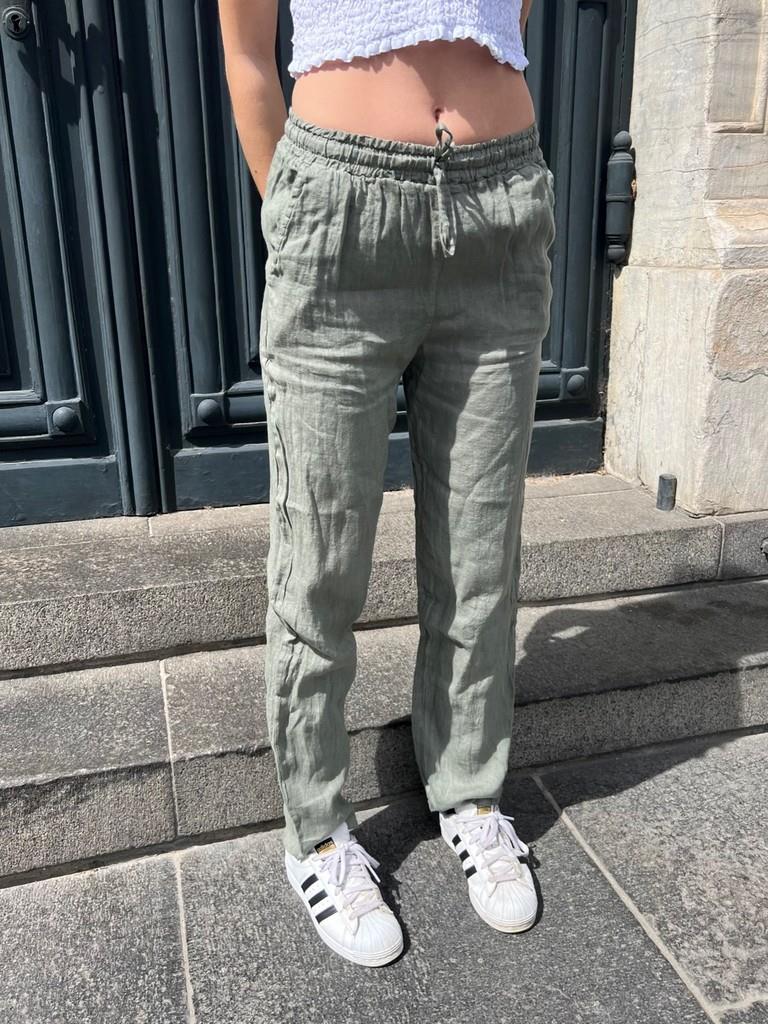 Aino linen pants - kaki