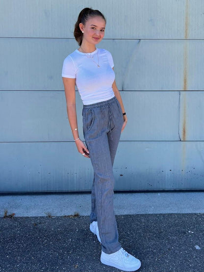Aino linen pants - light grey