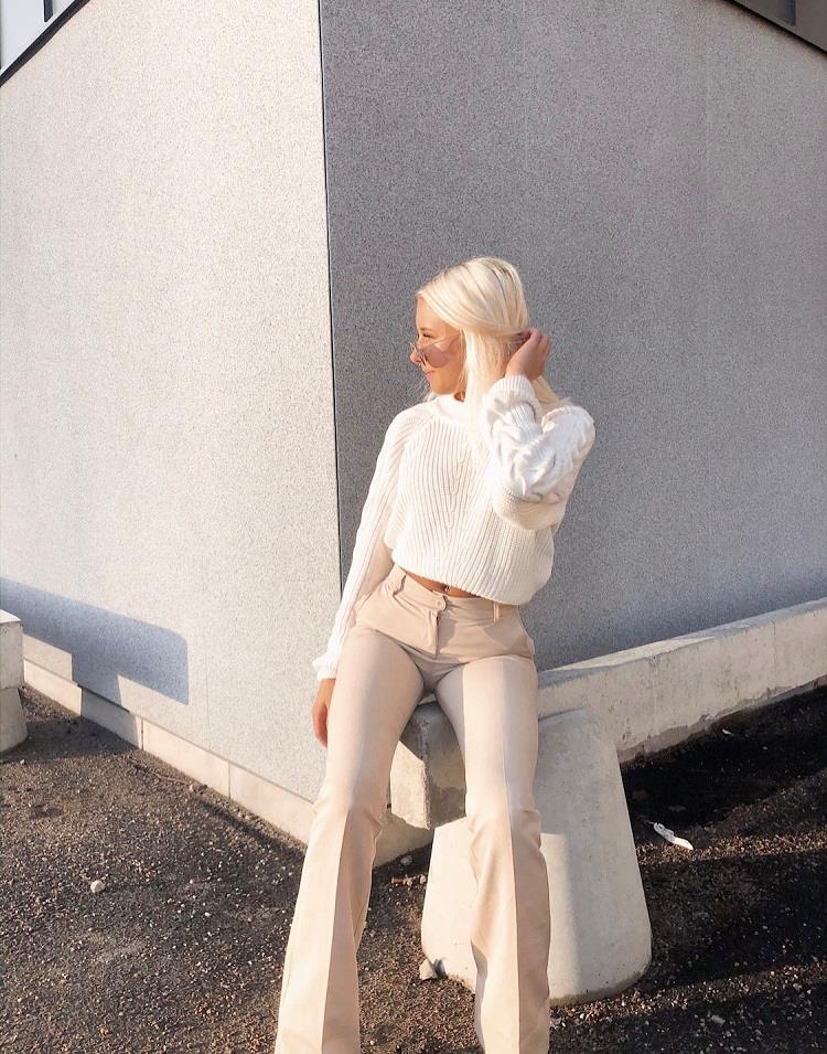 Flare pants with pockets - Light beige