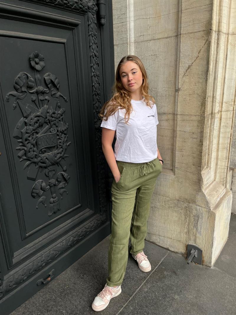 Anna Olympia linen pants - Kaki