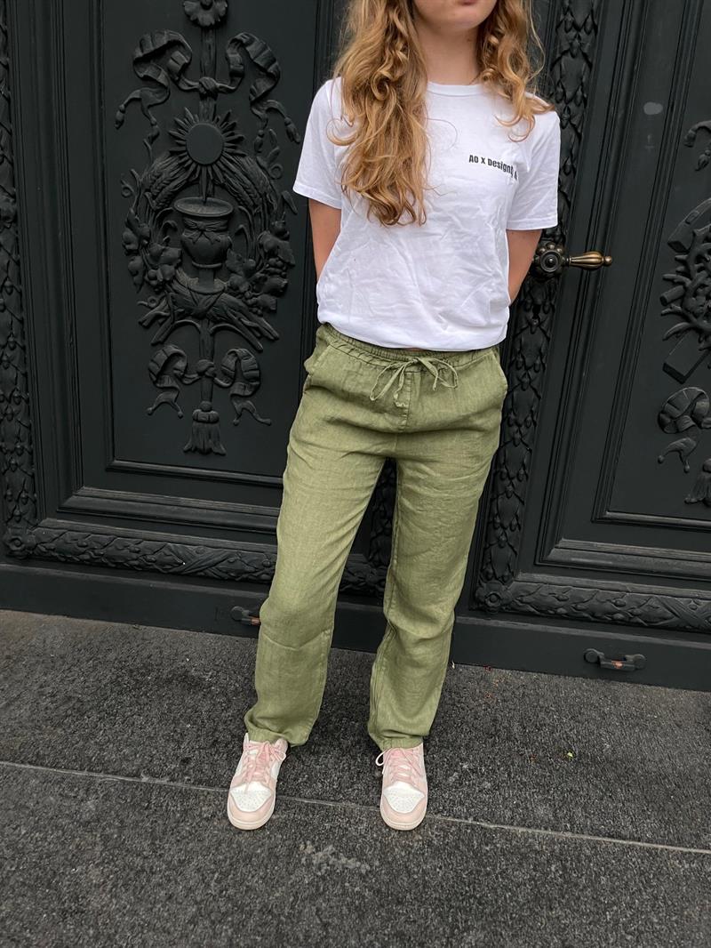 Anna Olympia linen pants - Kaki