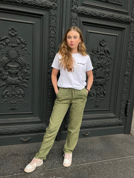 Anna Olympia linen pants - Kaki