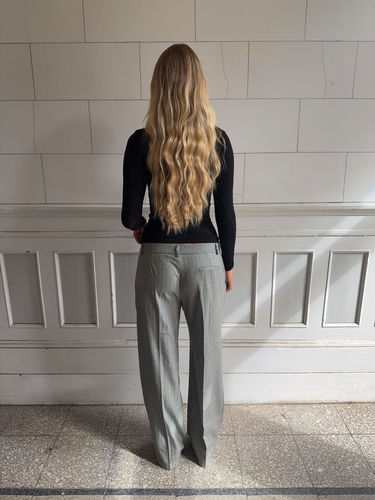 Ellen herringbone pants - Grey