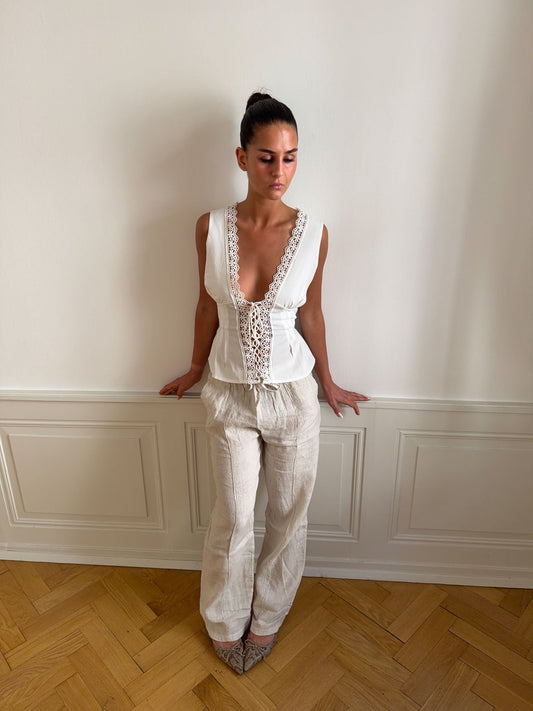 Signe linen pants - beige