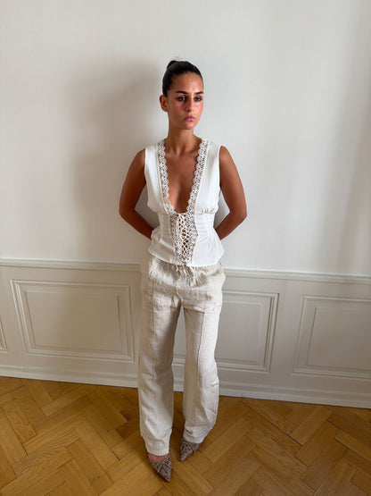 Signe linen pants - beige
