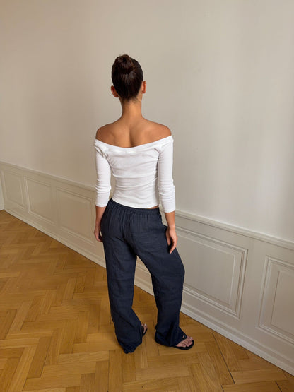 Signe linen pants - Blue