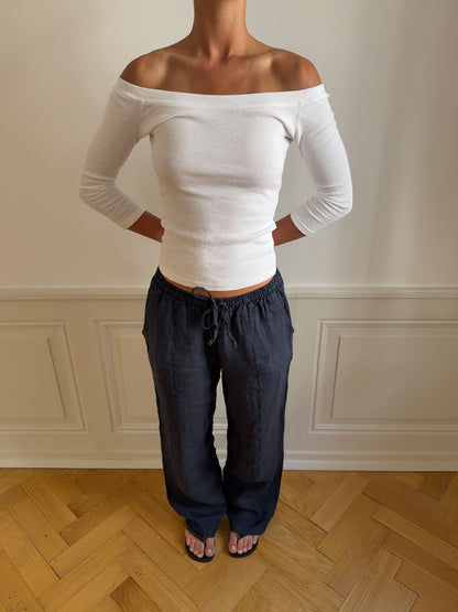 Signe linen pants - Blue