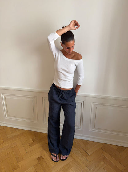Signe linen pants - Blue
