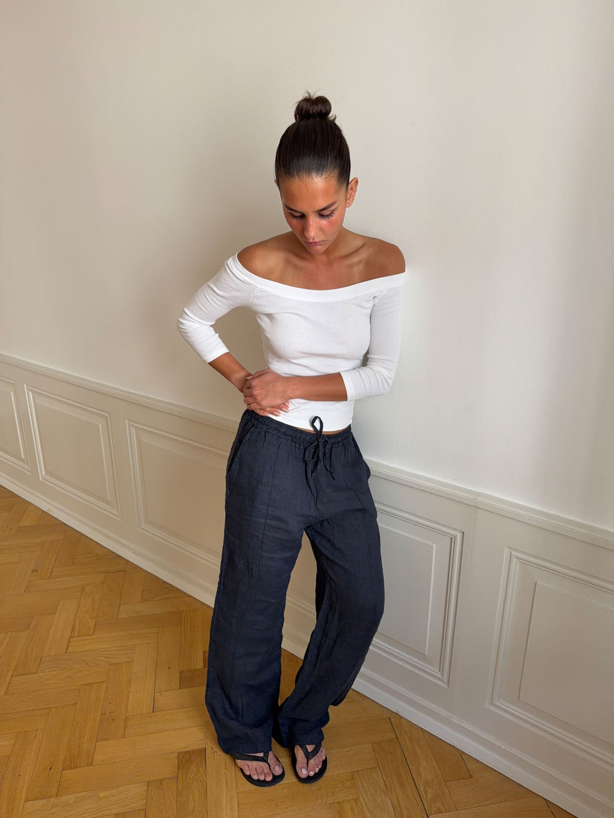 Signe linen pants - Blue