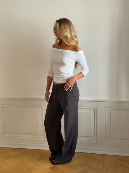 Kienna low-waisted suit pants - Grey