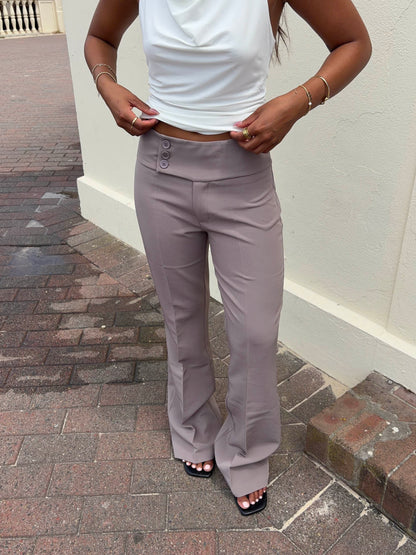 Adelita low waisted suit pants - Taupe