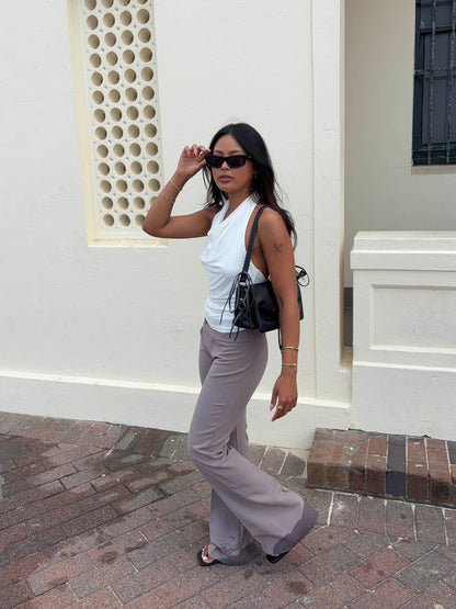 Adelita low waisted suit pants - Taupe