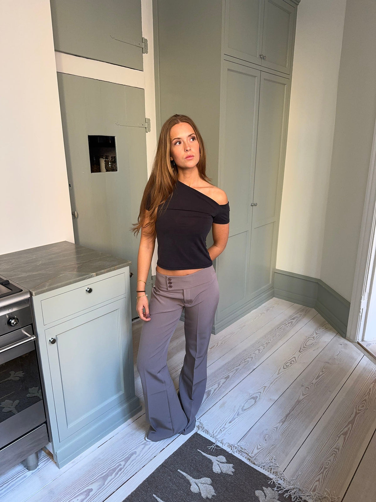 Adelita low waisted suit pants - Taupe