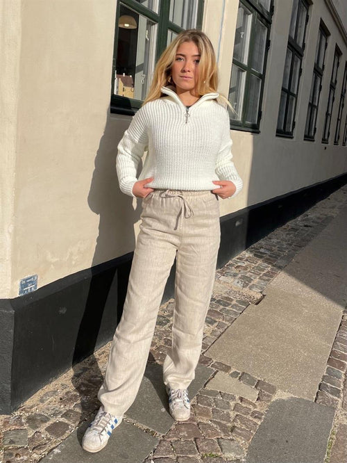 Matilde W linen pants - beige