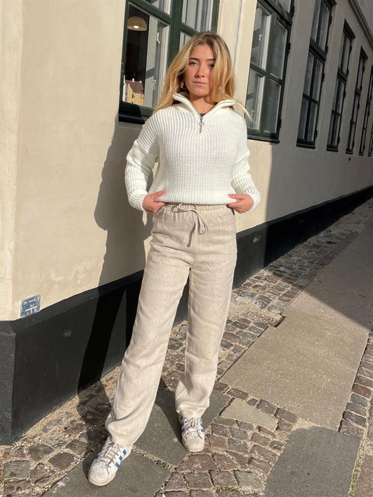 Matilde W linen pants - beige