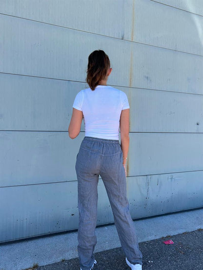 Aino linen pants - light grey