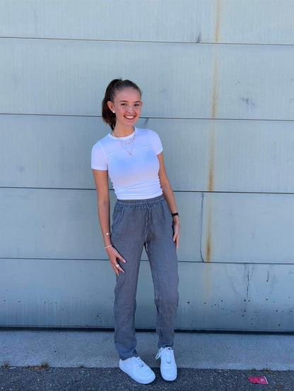 Aino linen pants - light grey