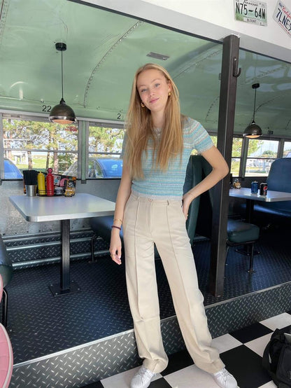 Classic wide pants - light beige