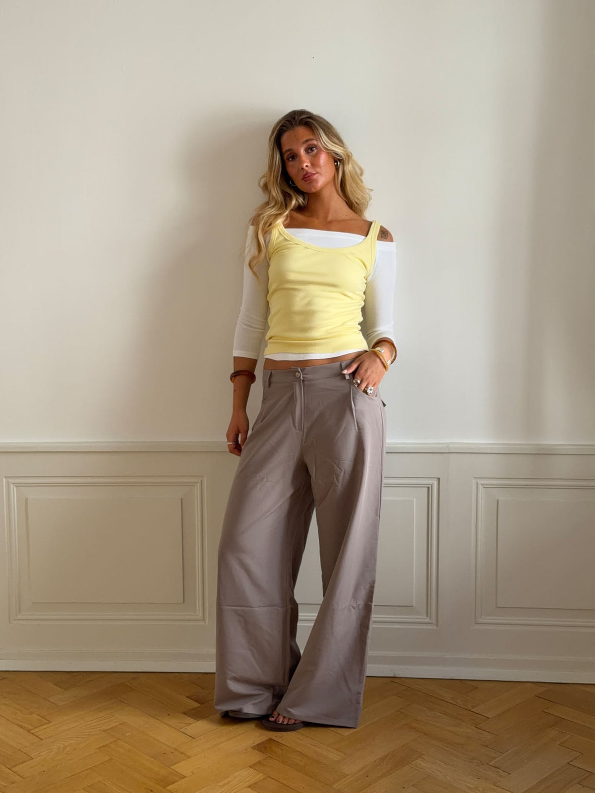 Anja suit pants - Grey/beige