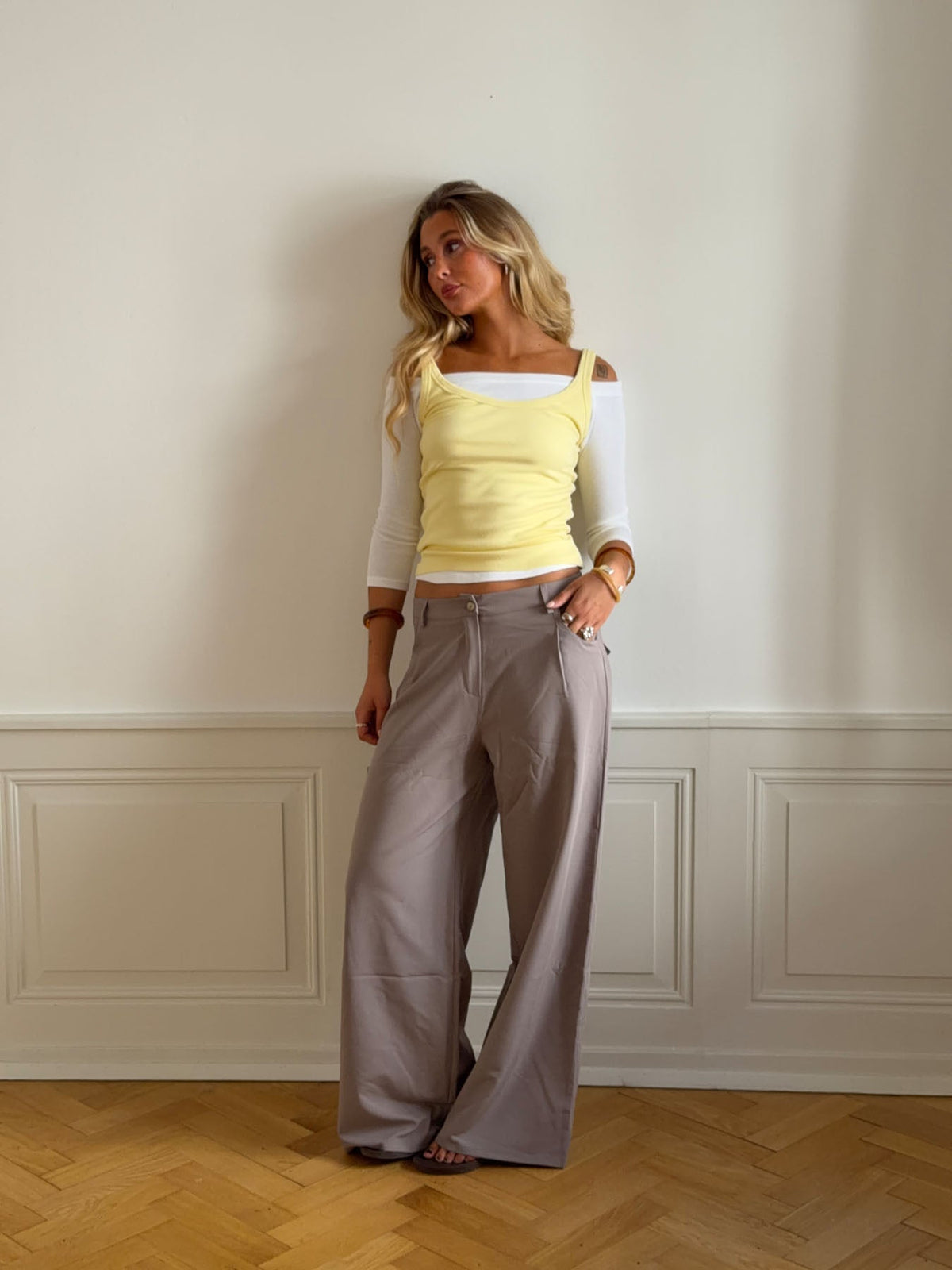 Anja suit pants - Grey/beige