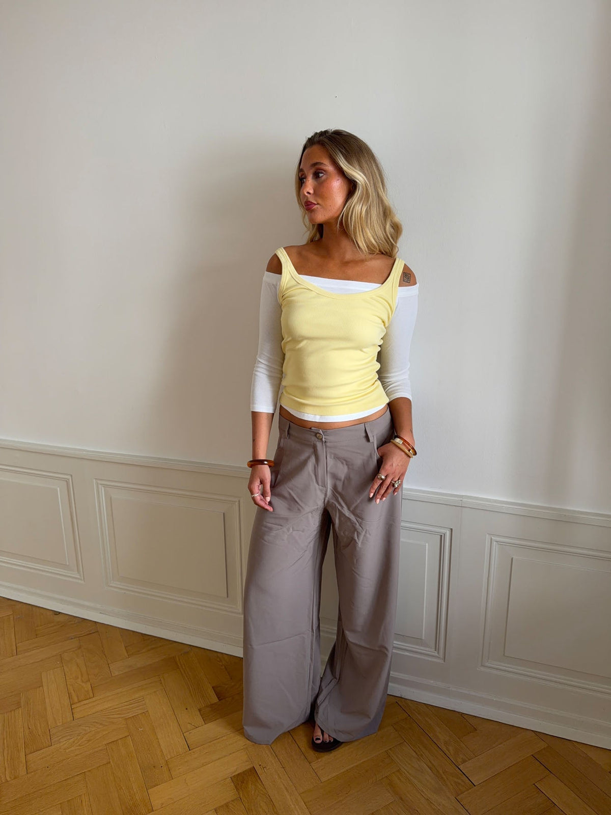 Anja suit pants - Grey/beige