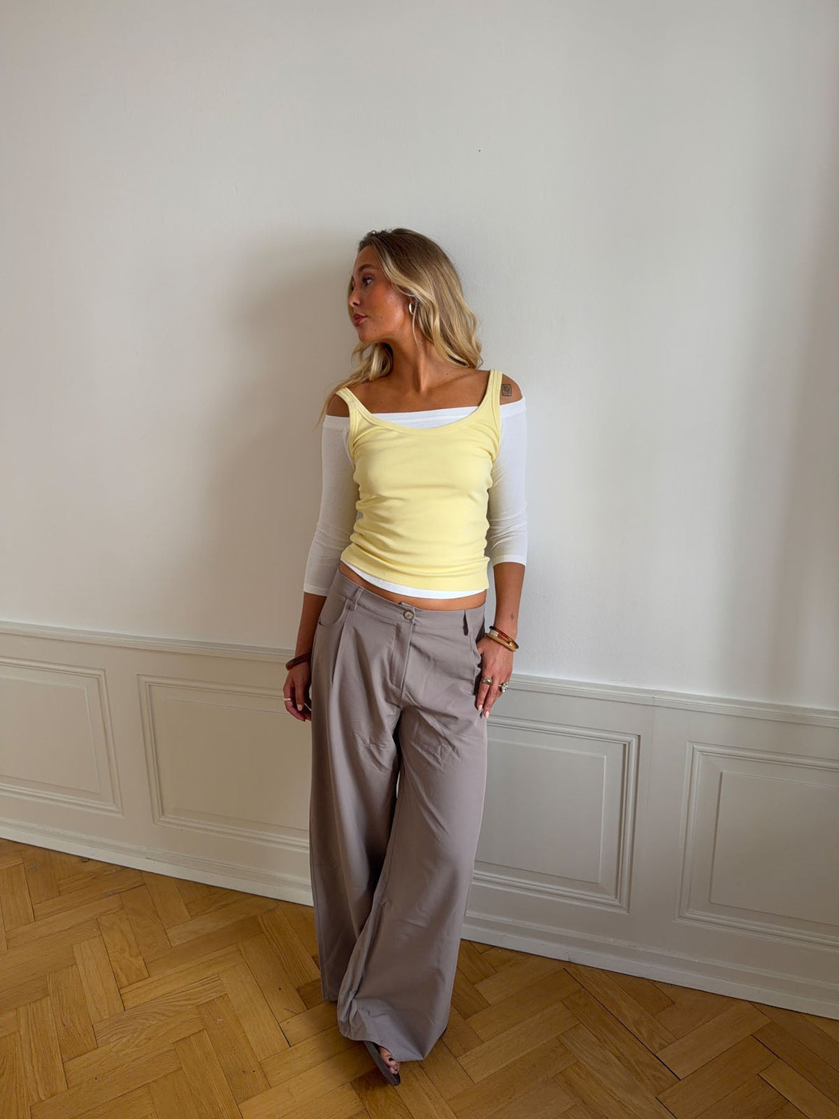 Anja suit pants - Grey/beige