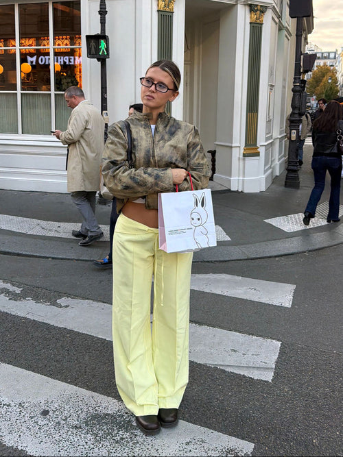 Nula suit pants with tie belt – Yellow