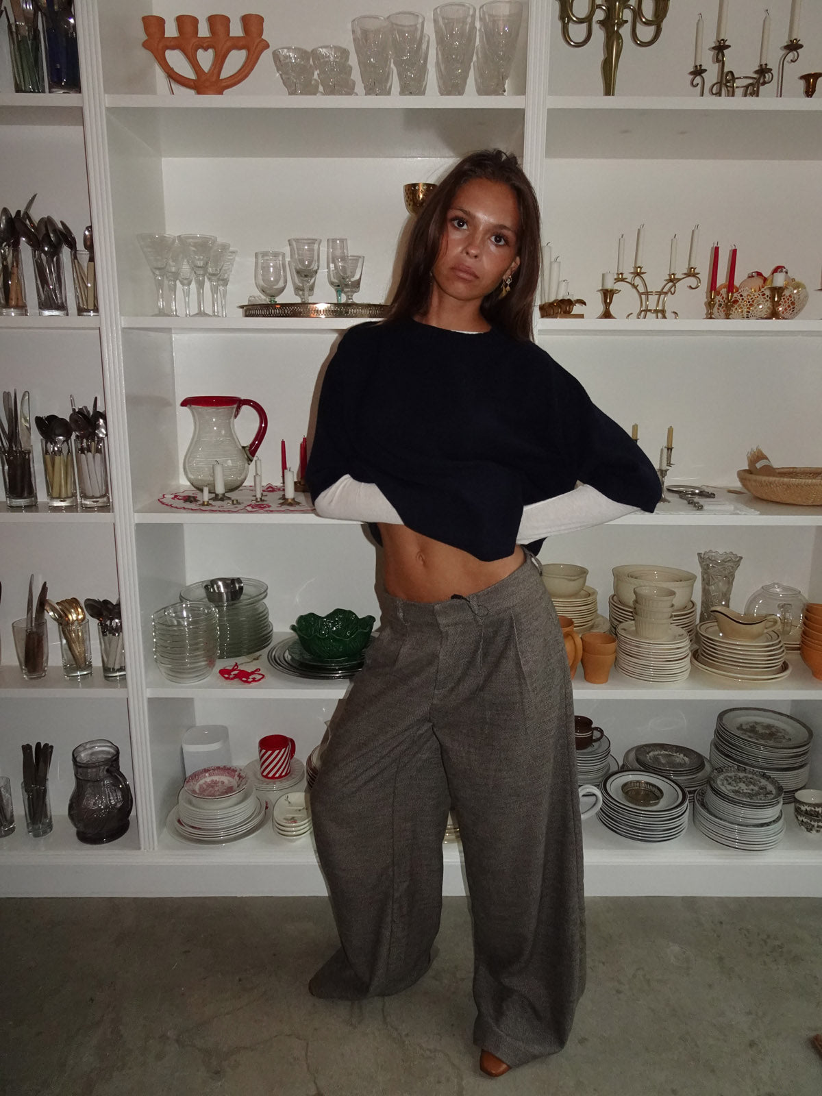 Finnja suit pants with straight legs - Grey