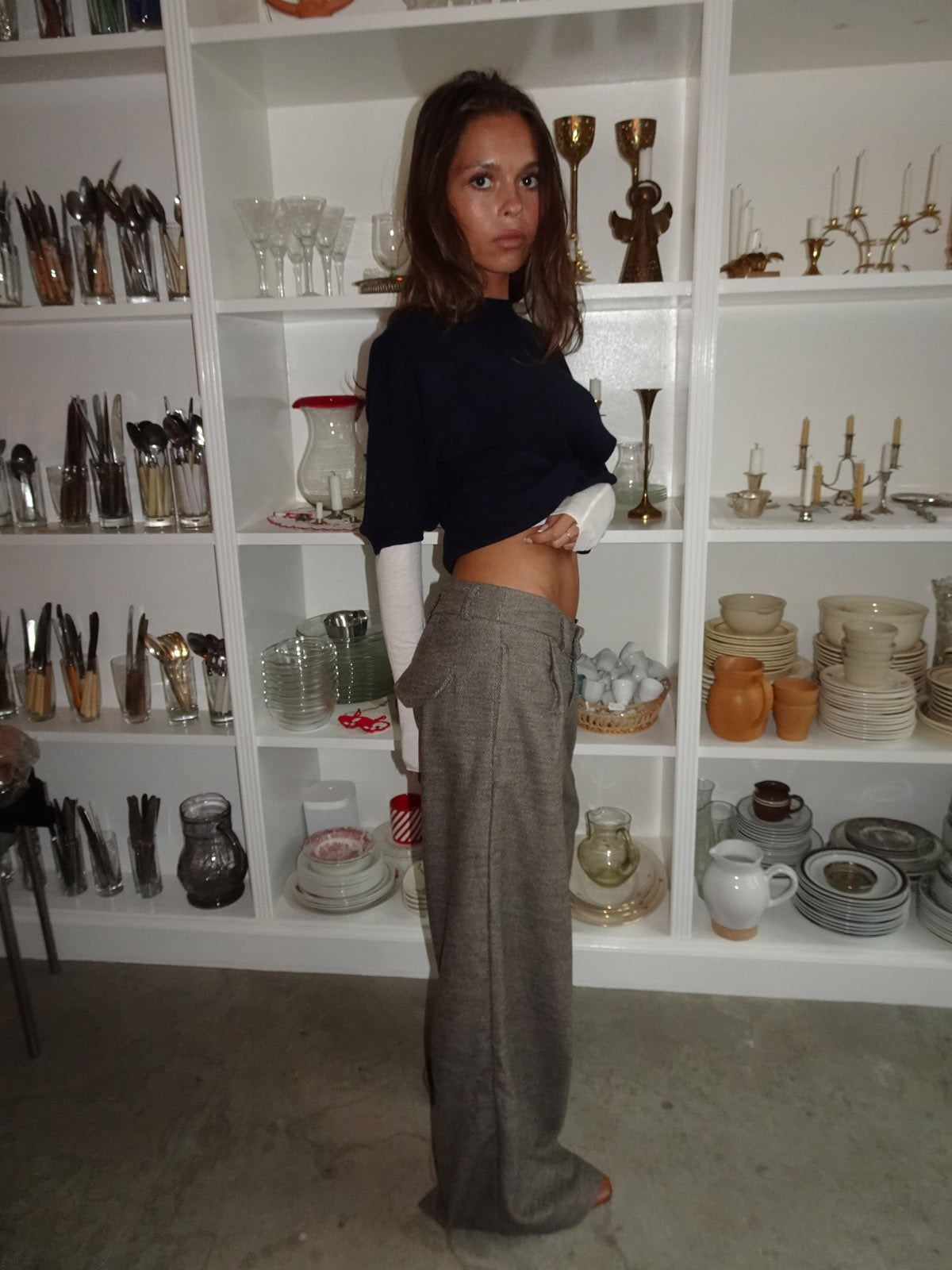 Finnja suit pants with straight legs - Grey