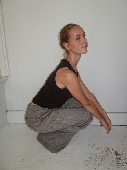 Olia suit pants with cuffs - Brown