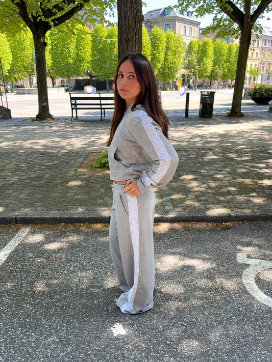 Obban sweatpants with lace - Grey/white