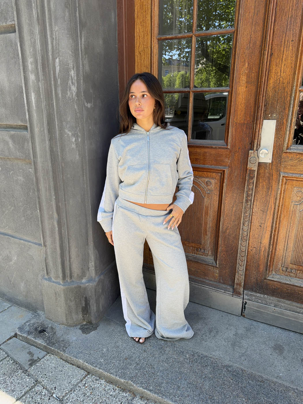 Obban sweatpants with lace - Grey/white