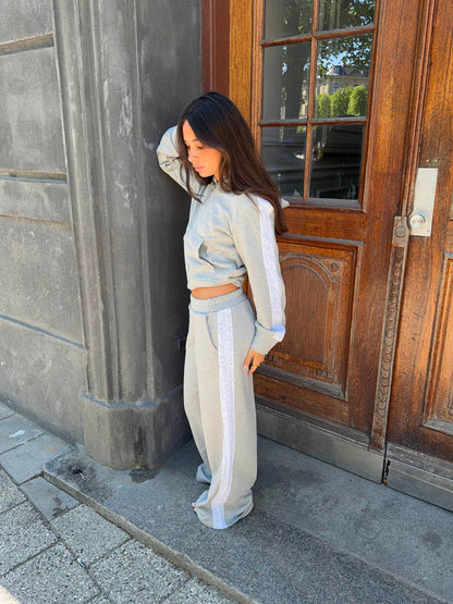 Obban sweatpants with lace - Grey/white