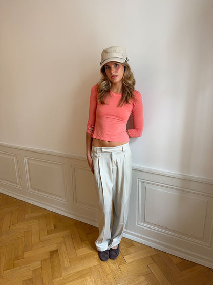 Delores checkered suit trousers - Beige