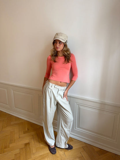 Delores checkered suit trousers - Beige